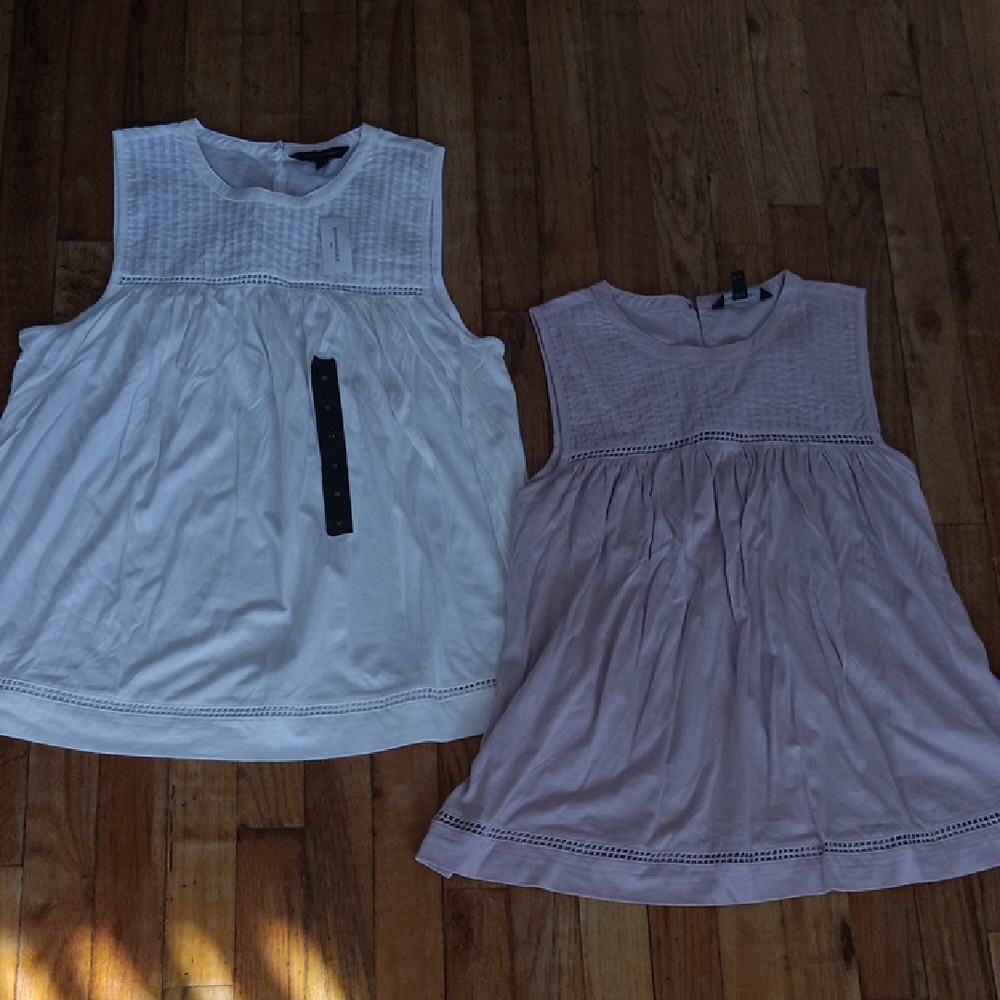 Banana Republic 1 Ivory And 1 Lavander Textured Blouse's Set Of 2 M NWT - Picture 1 of 5